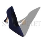 MANOLO BLAHNIK LOUMAJ NAVY BLUE SUEDE POINTED TOE PUMPS 424-1908-0008 - Image 3
