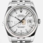 ROLEX DATEJUST WHITE INDEX 18K WHITE GOLD FLUTED BEZEL 36MM WATCH 116234 - Image 3