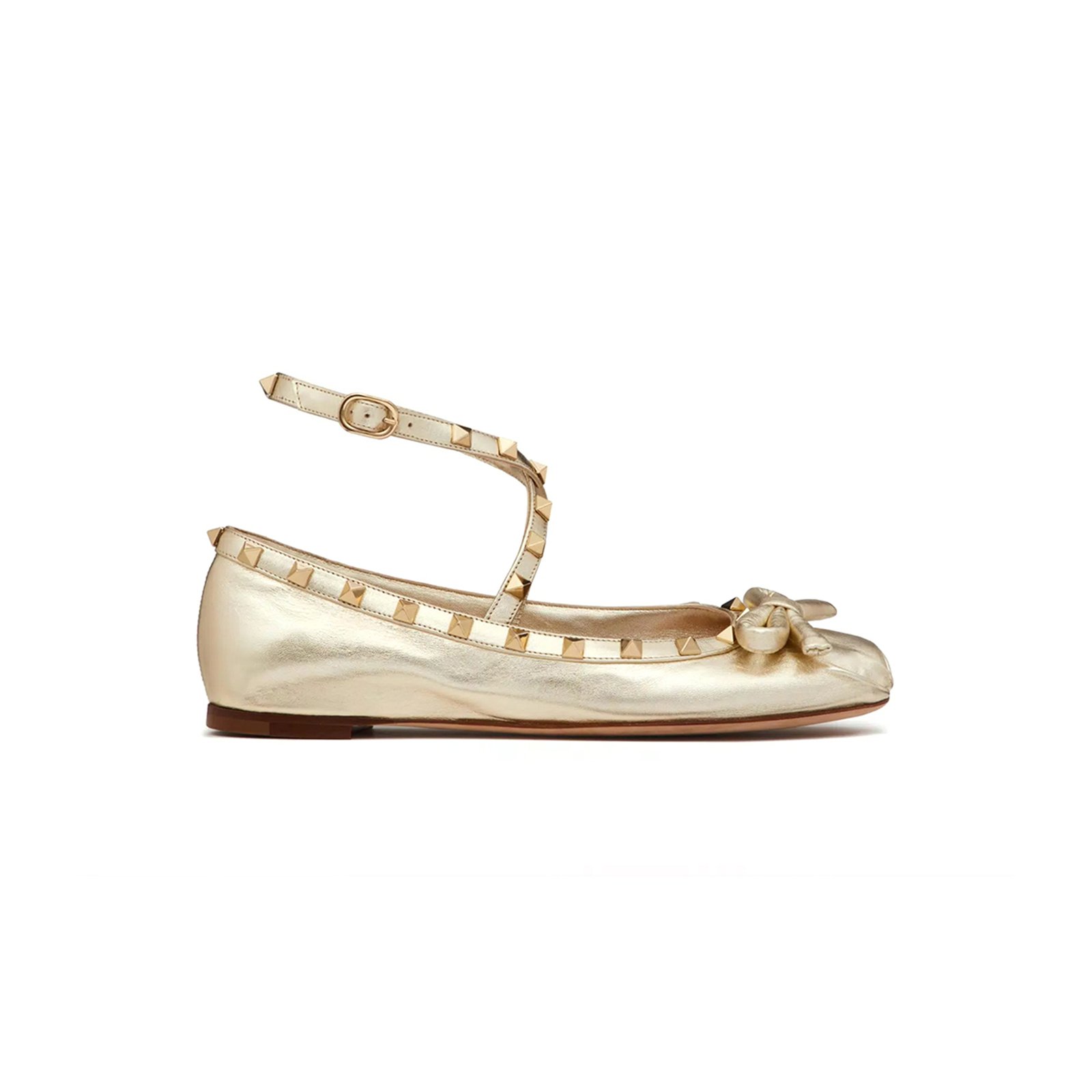 400dd279c5ed124b74ea6830c1e59a1107b4a487 VALENTINO ROCKSTUD LAMINATED NAPPA LEATHER BALLERINA 4W2S0HB6JXH_R16 - Image 1