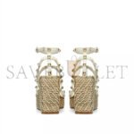 VALENTINO ROCKSTUD CALFSKIN WEDGE SANDAL WITH STRAPS 95MM 5W2S0F95EMP_I16 - Image 3