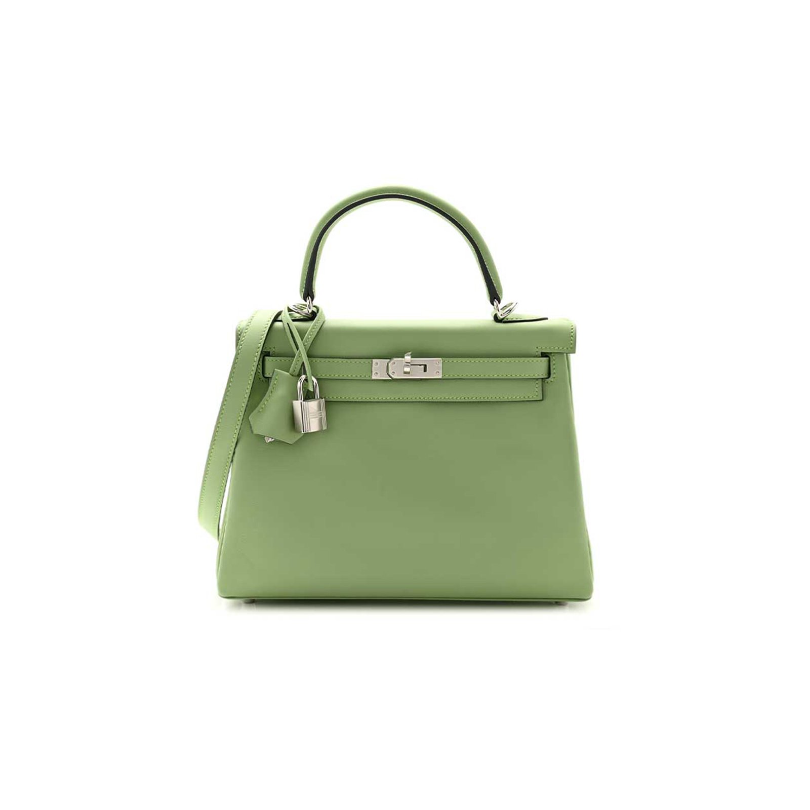 42564cf18f48ebca9818834b947b132b47d1b8fe HERM�S MASTER KELLY 32 SWIFT AVOCADO GREEN SILVER BUCKLE (32*23*10.5cm) - Image 1