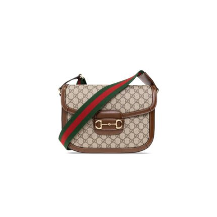 GUCCI HORSEBIT 1955 CANVAS WITH LEATHER SHOULDER BAG�700457HUHHG8565 (30*21*7.5cm)