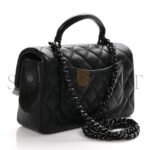 CHANEL LAMBSKIN QUILTED MINI TOP HANDLE RECTANGULAR FLAP SO BLACK AS2431 (20*12*6cm) - Image 5