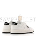PRADA VITELLO ROIS METAL TRIANGLE LOGO WOMENS DOWNTOWN LOW TOP 30MM SNEAKERS 39.5 WHITE BLACK - Image 4