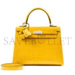HERM�S MASTER KELLY 25 NILE CROCODILE LEATHER AMBER YELLOW SILVER BUCKLE (25*17*7cm) - Image 2
