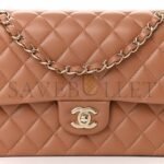 CHANEL LAMBSKIN QUILTED MEDIUM DOUBLE FLAP BROWN AS1112 (25.5*15.5*6.5cm) - Image 5