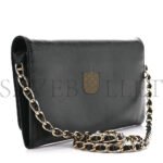 PRADA SAFFIANO METAL ORO CHAIN WALLET BLACK (21*11*2cm) - Image 3