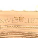 PRADA FABRIC EMBROIDERED SAFFIANO LARGE SYMBOLE TOTE BLACK BEIGE (43*31*20cm) - Image 5