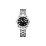 VACHERON CONSTANTIN OVERSEAS 33 QUARTZ STAINLESS STEEL DIAMOND BLACK DIAL WATCH 1205V/100A-B591