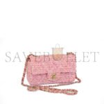 CHANEL TWEED QUILTED FLAP PINK GOLD HARDWARE (25.5*15.5*6.5cm) - Image 2