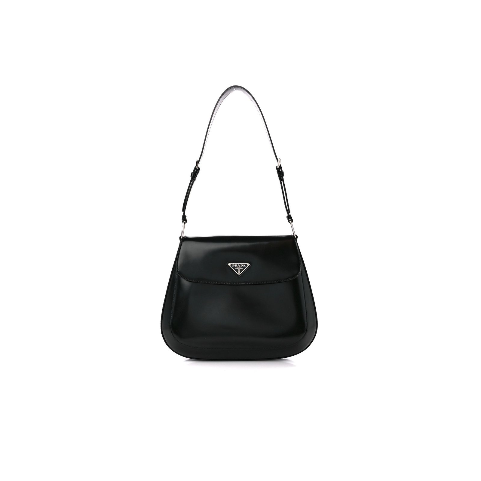 4987c2b077beb897803046b66c9d2009603050ab PRADA SPAZZOLATO CLEO FLAP SHOULDER BAG BLACK (22*17*3cm) - Image 1
