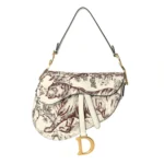 Embroidered Saddle Bag Burgundy Crossbody