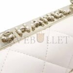 CHANEL 2WAY BAG TOP HANDLE FLAP BAG LAMBSKIN WHITE AS4654 (25*16*9cm) - Image 5