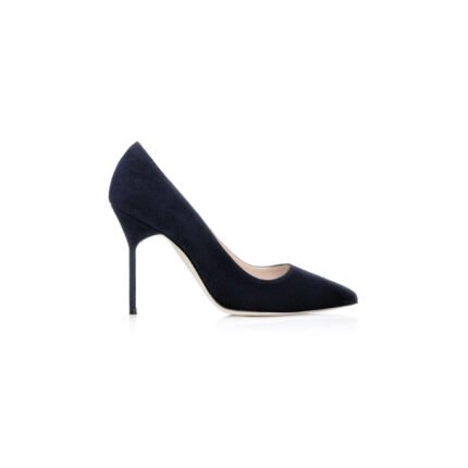 MANOLO BLAHNIK BB NAVY SUEDE POINTED TOE PUMPS 9XX-0417-0019