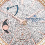 VACHERON CONSTANTIN TRADITIONELLE MOON PHASE DIAMOND PAVED DIAL IN PINK GOLD WATCH 7006T/000G - Image 3
