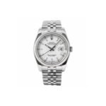 ROLEX DATEJUST WHITE INDEX 18K WHITE GOLD FLUTED BEZEL 36MM WATCH 116234