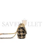 CHANEL 19 FLAP BAG TWEED BEIGE BLACK MULTICOLOUR HARDWARE AS1160 (26*16*9cm) - Image 4