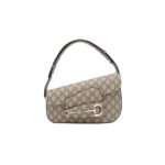 GUCCI BEIGE GG SUPREMECANVAS LEATHER HORSEBIT 1955 SHOULDER BAG 764155 (26.5*17*8cm)