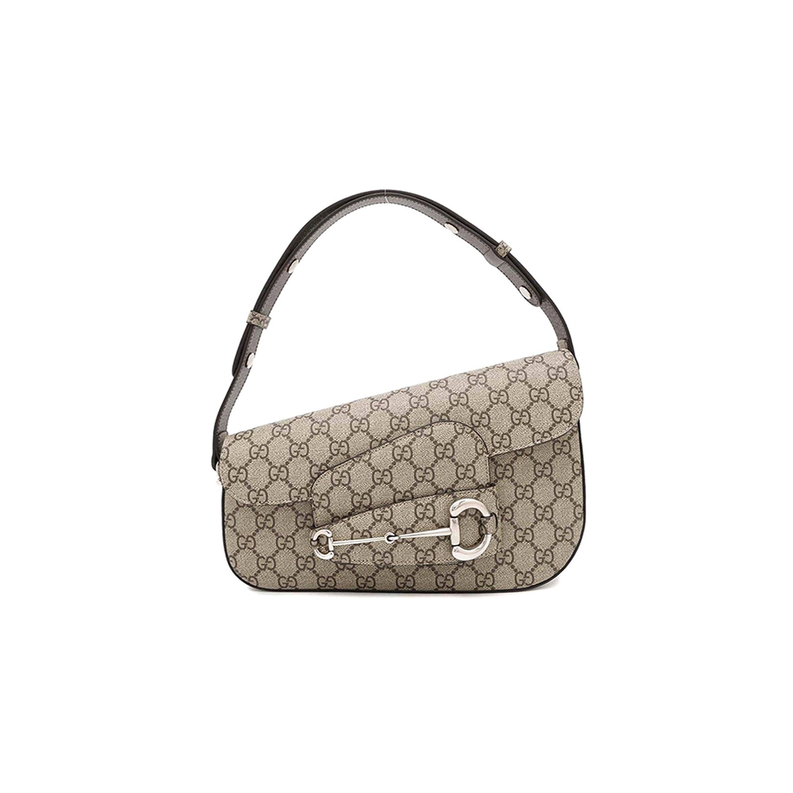 4c67b6d62d83aa688c26539e151451746e77782d GUCCI BEIGE GG SUPREMECANVAS LEATHER HORSEBIT 1955 SHOULDER BAG 764155 (26.5*17*8cm) - Image 1