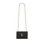 YSL ENVELOPE SMALL IN QUILTED GRAIN DE POUDRE EMBOSSED LEATHER 600195BOW911000 (21*13*6cm)