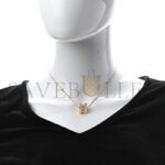 HERM�S ROSE GOLD LACQUERED CAGE D'H NECKLACE MARRON GLACE - Image 2