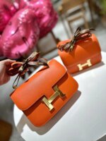 Hermès Constance cowhide leather Gold hardware Black size: 24cm/20cm - Image 3