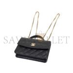 CHANEL HANDHELD MESSENGER BACKPACK BLACK GOLD BUCKLE AP4406 (18*14*3cm) - Image 4