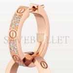 CARTIER LOVE ROSE GOLD EARRINGS, TRANSFORMABLE, SEMI-PAVED N8515240 - Image 7