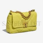 CHANEL 19 FLAP BAG LAMB LIME YELLOW AS1160 (26*16*9cm) - Image 4