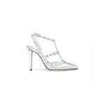 VALENTINO ROCKSTUD MIRROR-EFFECT PUMP WITH MATCHING STRAPS AND STUDS 100MM 3W2S0393WRP_S13