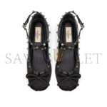 VALENTINO ROCKSTUD SATIN BALLERINA WITH TONE-ON-TONE STUDS 5W2S0HB6EQL_0NO - Image 4