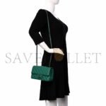 CHANEL LAMBSKIN QUILTED MINI RECTANGULAR FLAP GREEN (20*12*6cm) - Image 2