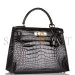 HERM�S MASTER A SHINY ROSE SCH�H�RAZADE NILOTICUS CROCODILE SELLIER KELLY 28 WITH GOLD HARDWARE (28*22*10cm) - Image 2