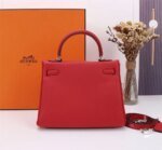 Hermès Kelly Togo Calf Sliver hardware Red size: 25Cm/ 28Cm - Image 6