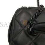 CHANEL MATELASSE 2WAY VANITY CASE BLACK LAMBSKIN AP2199 (16*10*8cm) - Image 6
