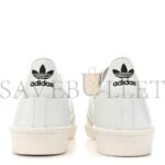 PRADA X ADIDAS CALFSKIN MENS SUPERSTAR 450 LOW TOP SNEAKERS 8 WHITE - Image 4