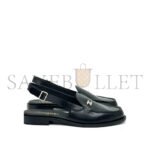 CHANEL 25P CRYSTAL CC LOGO LEATHER SLINGBACK FLAT LOAFERS SANDALS - Image 2