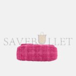 CHANEL 19 FLAP BAG TWEED QUILTED IN PINK WITH MIXED HARDWARE AS1160 (26*16*9cm) - Image 4