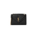 YSL MATELASSE CHEVRON MEDIUM SATCHEL BLACK 1187413 (24*17.5*6cm)