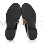 PRADA SPAZZOLATO METAL TRIANGLE LOGO 50MM LOAFERS 39 BRUCIATIO FUME - Image 4