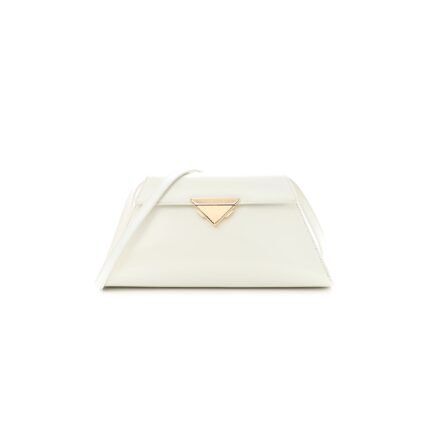 PRADA SPAZZOLATO FLAP SHOULDER BAG WHITE (29*14*6cm)