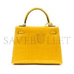 HERM�S MASTER KELLY 25 NILE CROCODILE LEATHER AMBER YELLOW SILVER BUCKLE (25*17*7cm) - Image 3