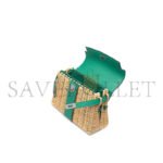 HERM�S MASTER VERT V�RONE SWIFT LEATHER & OSIER MINI PICNIC KELLY 20 WITH PALLADIUM HARDWARE (20*14*8cm) - Image 4