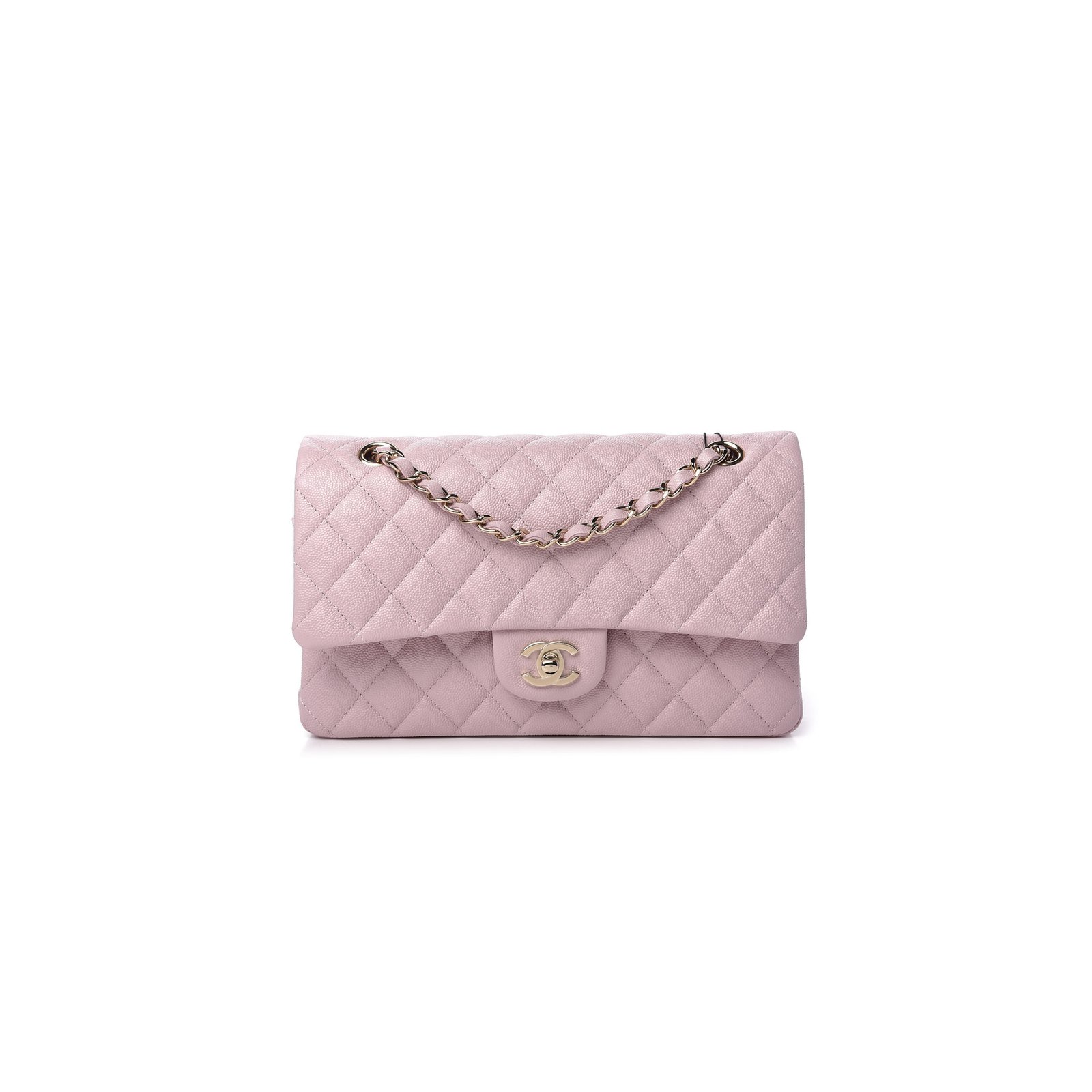 531c9eea46f0bd28fe83a838850c27472c223bdf CHANEL CAVIAR QUILTED MEDIUM DOUBLE FLAP LIGHT PINK (25.5*14*6.5cm) - Image 1
