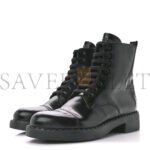 PRADA SPAZZOLATO CHOCOLATE 50MM COMBAT BOOTS 40 BLACK - Image 2