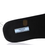 PRADA SATIN TRAVEL SLIDE SANDALS M 37.5 38.5 BLACK - Image 6