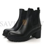 PRADA VITELLO MONTANA LUG SOLE CHELSEA 55MM BOOTS 40 BLACK - Image 2