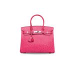 HERM�S MASTER BIRKIN 30 OSTRICH LEATHER SUGAR POWDER SILVER BUCKLE H041933CK87 (30*22*16cm)