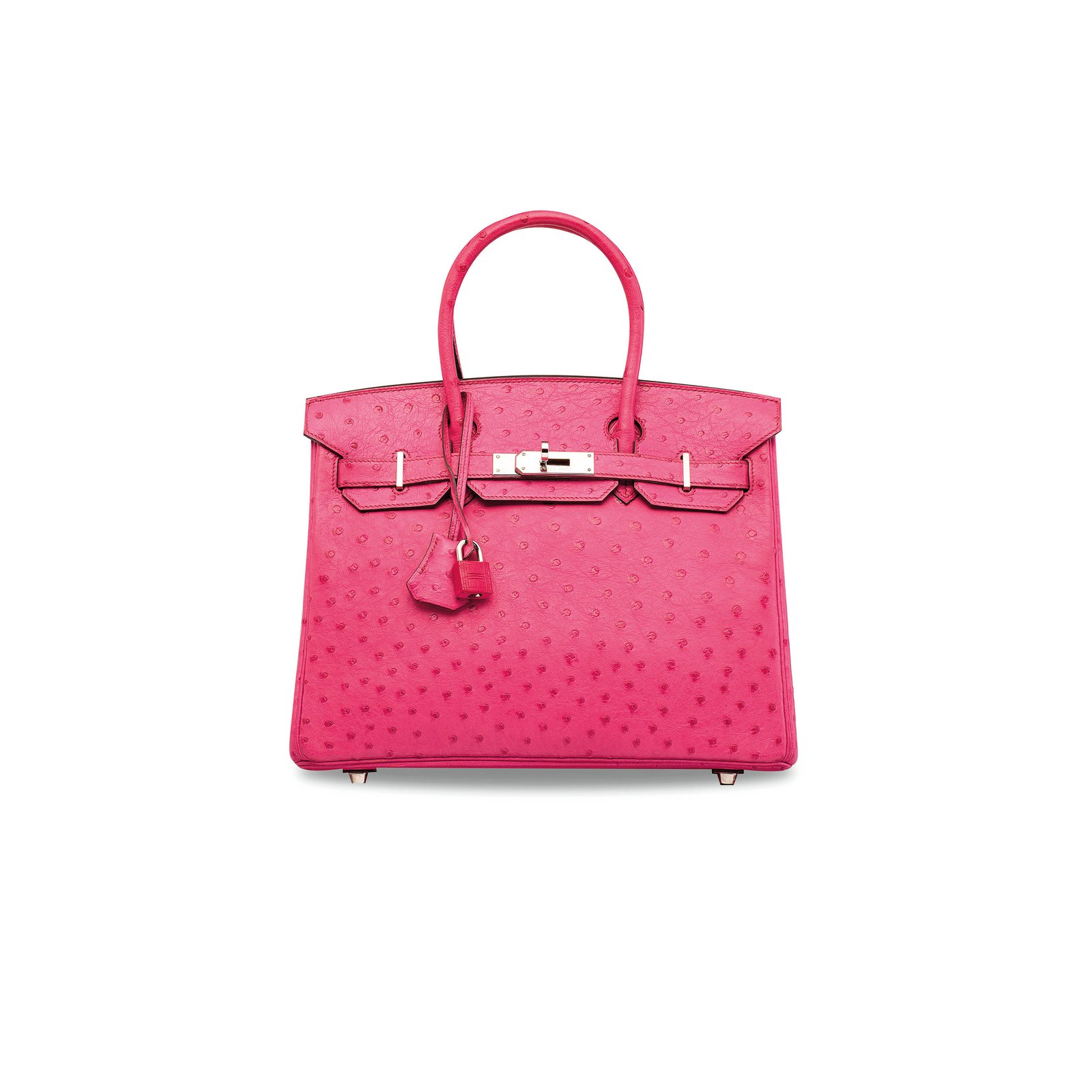 53addf2d7fbb90893623c5526fd111014b15bfaf HERM�S MASTER BIRKIN 30 OSTRICH LEATHER SUGAR POWDER SILVER BUCKLE H041933CK87 (30*22*16cm) - Image 1