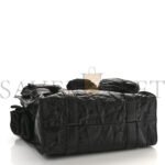 PRADA NAPPA MINI ANTIQUE ROSETTE FLOWER TOTE BAG BLACK (24*22*10cm) - Image 3